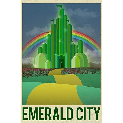 ART.COM Wall Art Print Emerald City Retro Travel Poster, 12