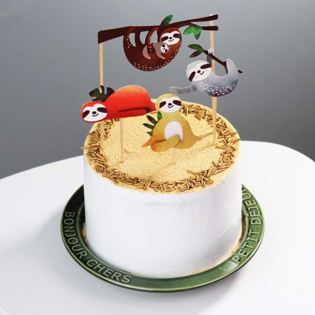 Cheereveal 25-teiliges Faultier-Deko-Set – Für Kuchen, Cupcakes & Mottopartys