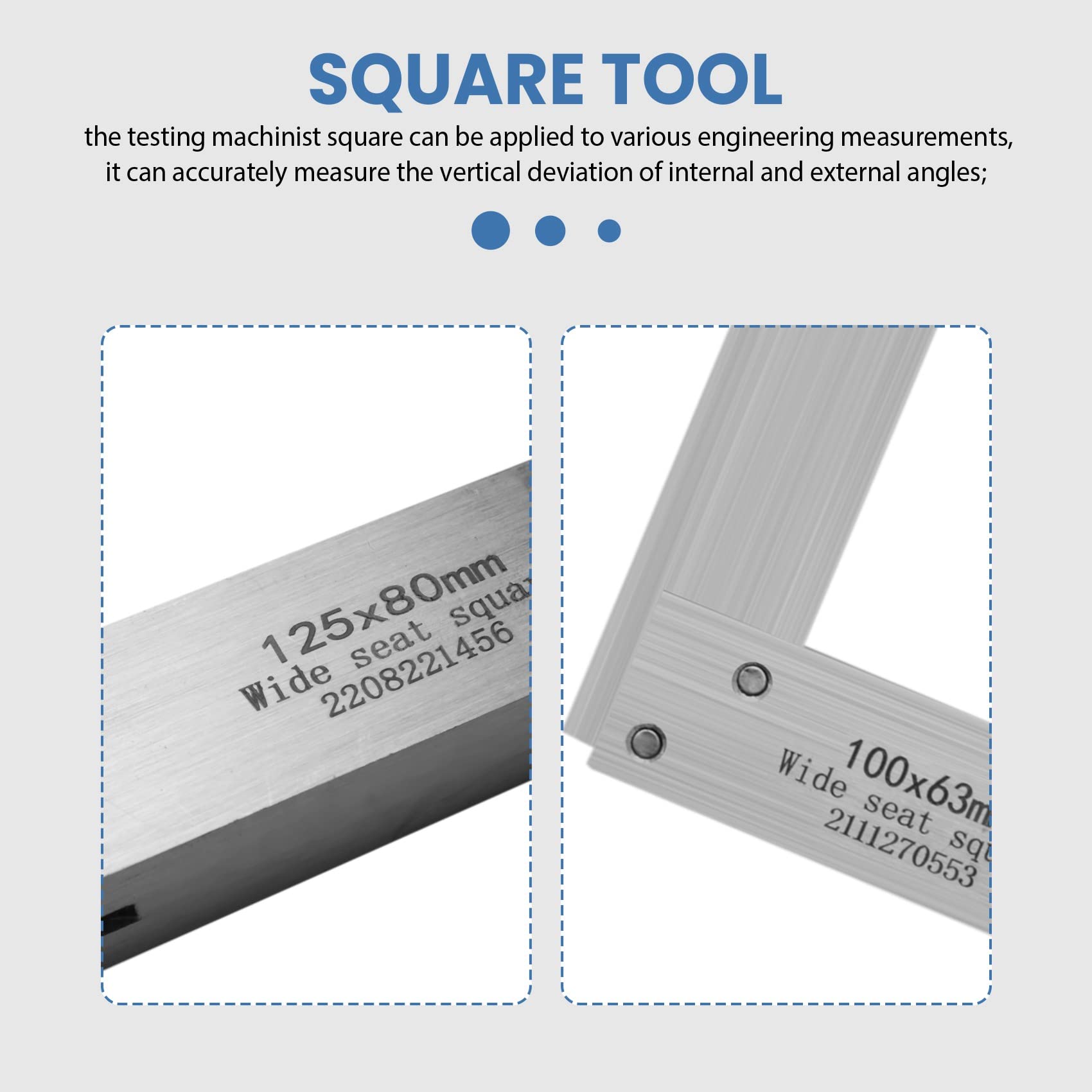 Bumdenuu Machinist Square Set - 2, 3, 4 & 5 Inch Metal Squares For Precision Woodworking & Metalwork
