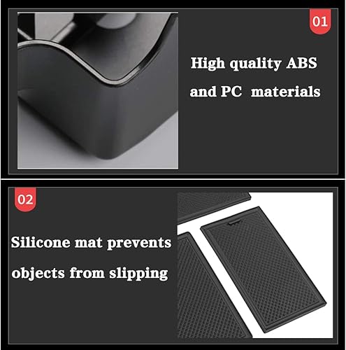 Miniatura 5 de Jaronx Organizador de consola central Dodge RAM, caja de almacenamiento para Dodge RAM 1500 (2009-2018) y 25003500 (2010-2018), bandeja organizadora