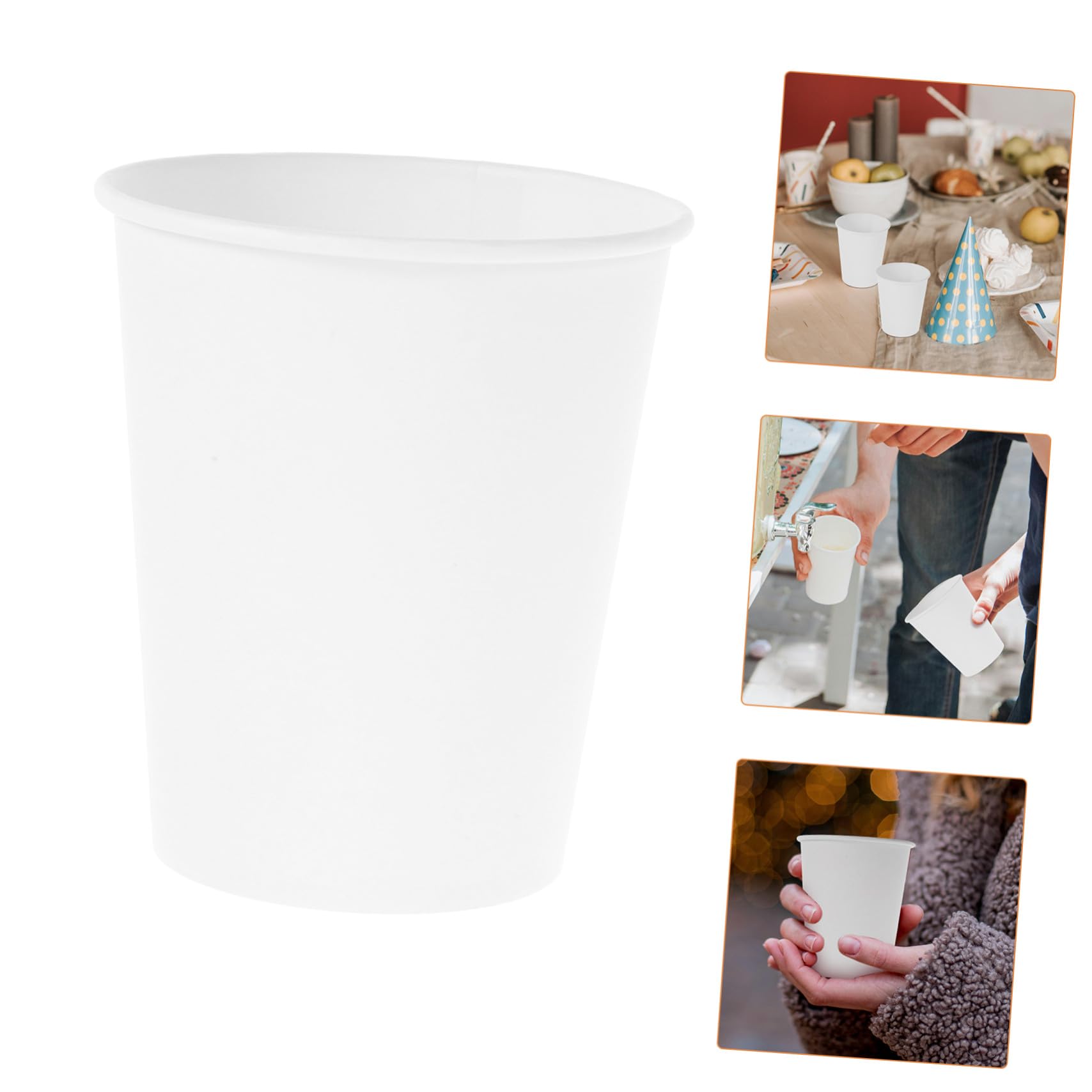 100 Pièces Gobelets Papier Épais pour Boissons Chaudes et Froides Multi-usages Résistants et pour Café Espresso et Dégustation Usage Professionnel et Domestique