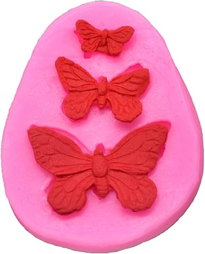 Fondant Mould 5 Pieces DIY Baking Tools Three Holes Butterfly Flip Sugar Cake Chocolate Dripping Glue Clay Candy Silicone Mold