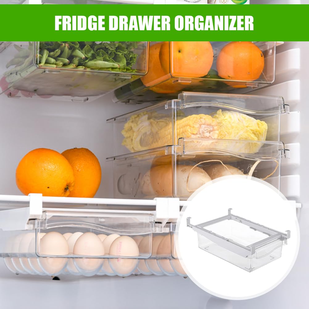 Kühlschrank Organizer, Tutamaz 2Pcs Fridge Organizer und Kühlschrank Organizer Set Schublade Praktischer Küchen Organizer für Eieraufbewahrung und Aufbewahrungsboxen (Eier)