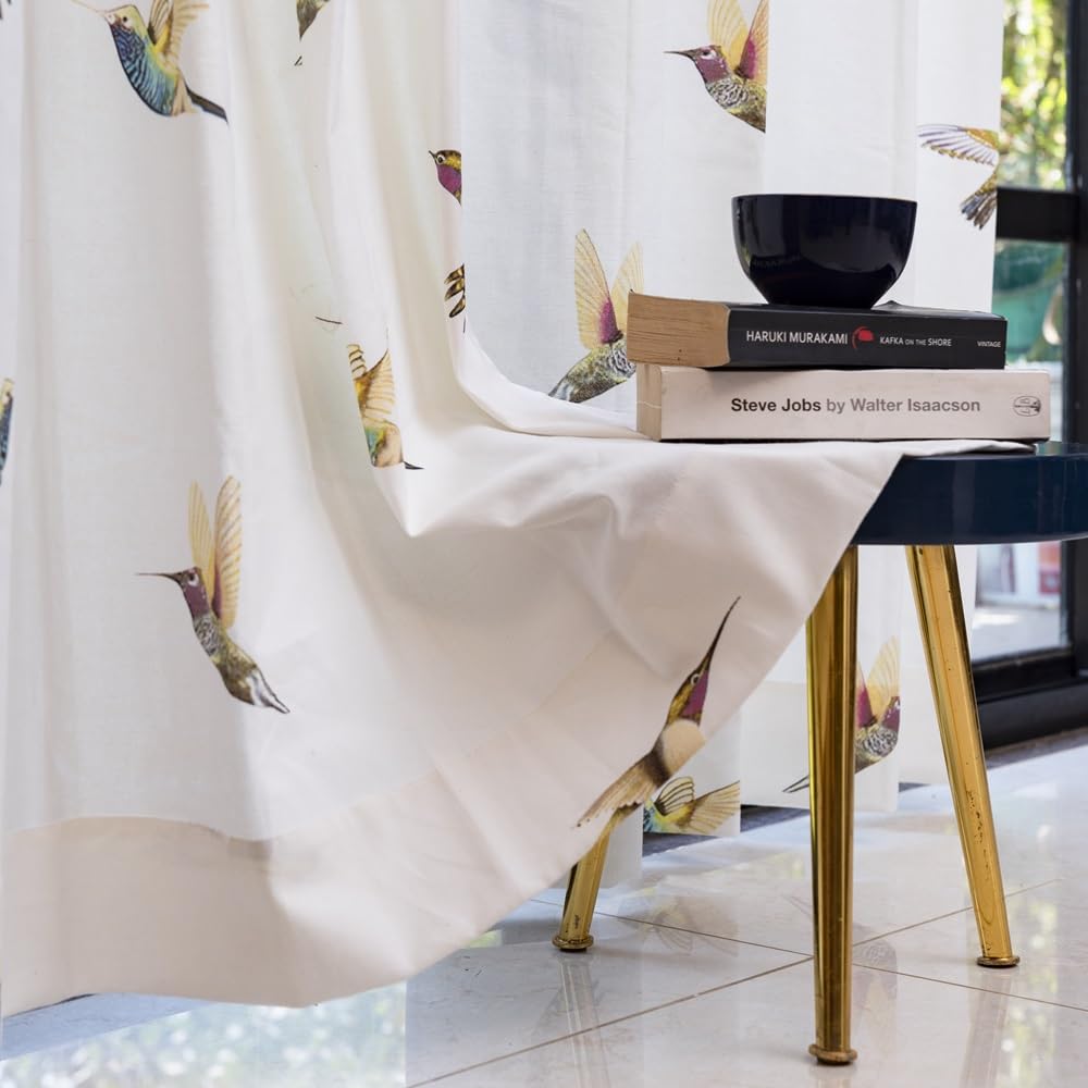 Urban Space 100% Cotton Animal Print Sheer Curtains For Long Door, 60-65% Room Darkening, Readymade Tieback Curtain With Eyelet Set Of 2 (Macaw - Yellow, 8 Feet X 4 Feet) (B0D254M6XG) Amazon Price History, Amazon Price Tracker