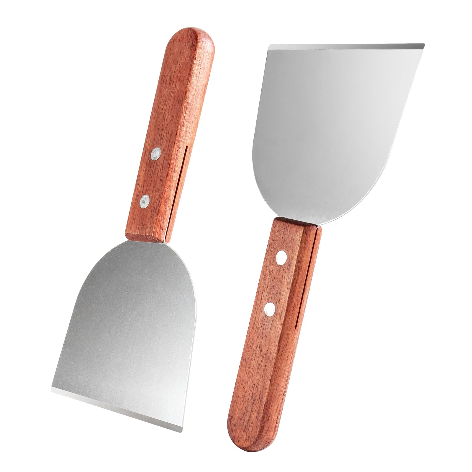 TAGMEIU 2PCS Griddle Scraper Set, Stainless Steel BBQ Scraper