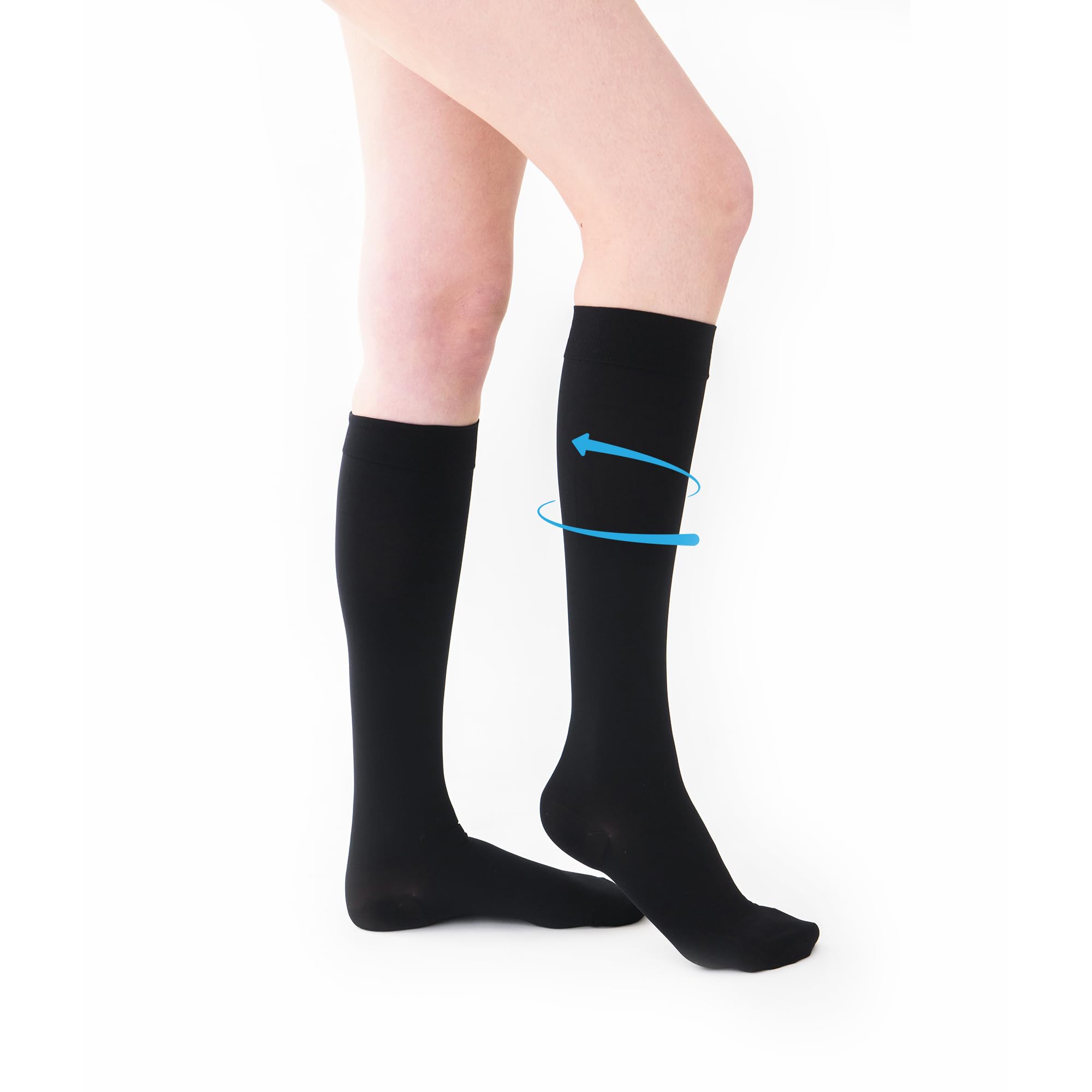 Dott. Piazza Gambaletti Terapeutici a compressione graduata in Microfibra Soft - Classe I - CL1- K1- Punta chiusa (Nero, XXXLARGE REGULAR)