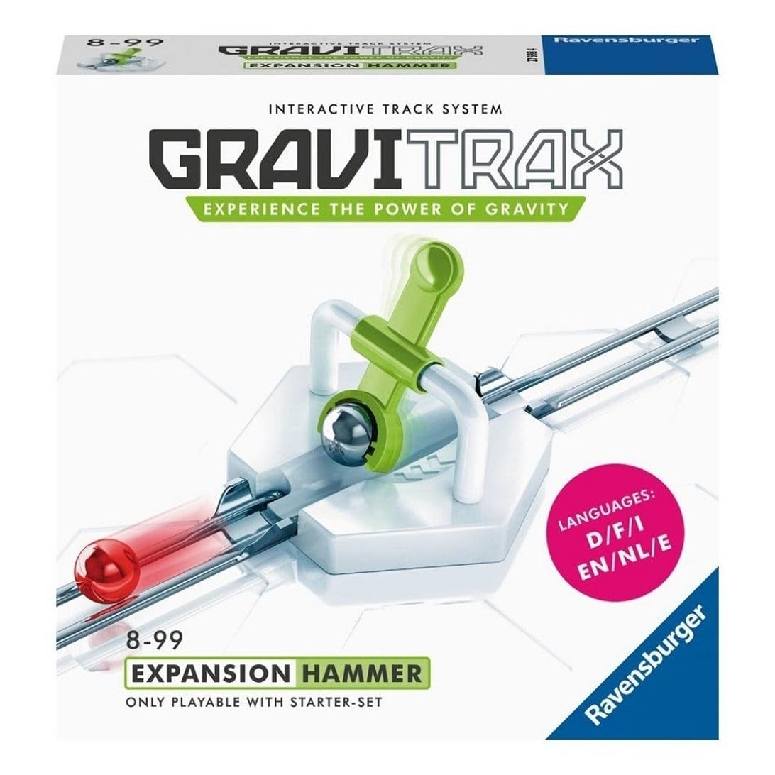 Ravensburger GraviTrax Hammer - dodaj dodatek do przedłużania marmur do biegania i budowy zabawka dla dzieci w wieku od 8 lat - STEM