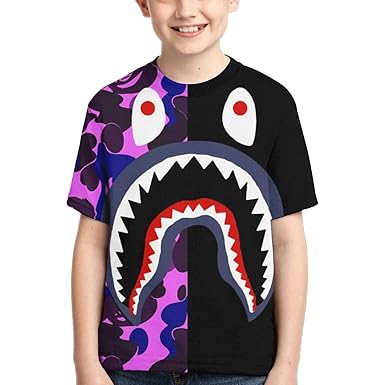Buy Bape Shark T Shirts Youth Tee T Shirt Printing Tops Crewneck Short Sleeve For Teens Boys At Amazon In