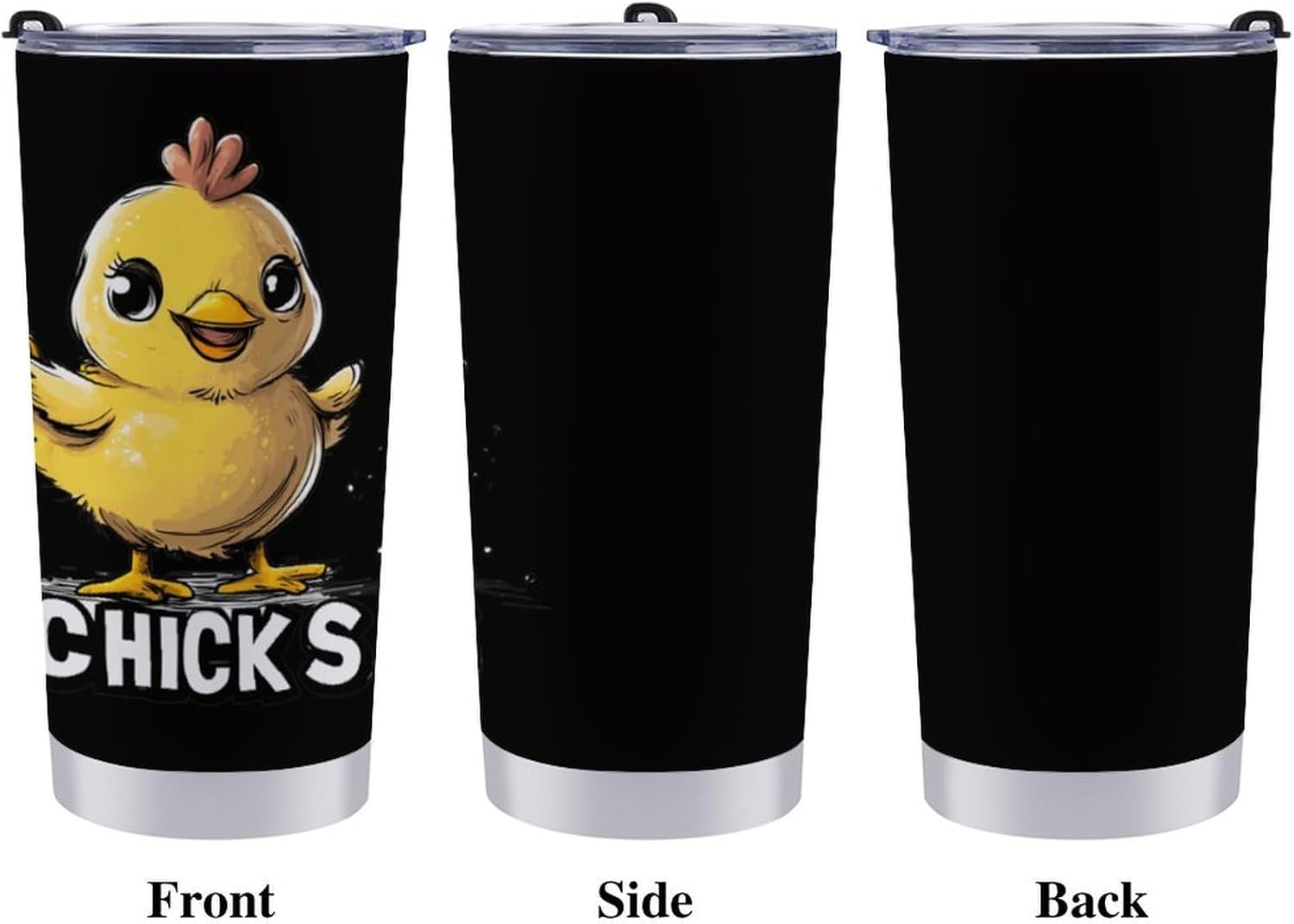 Chicks Travel Coffee Mug Stainless Steel Insulated Tumbler Water Bottle Tea Cup for Home Office