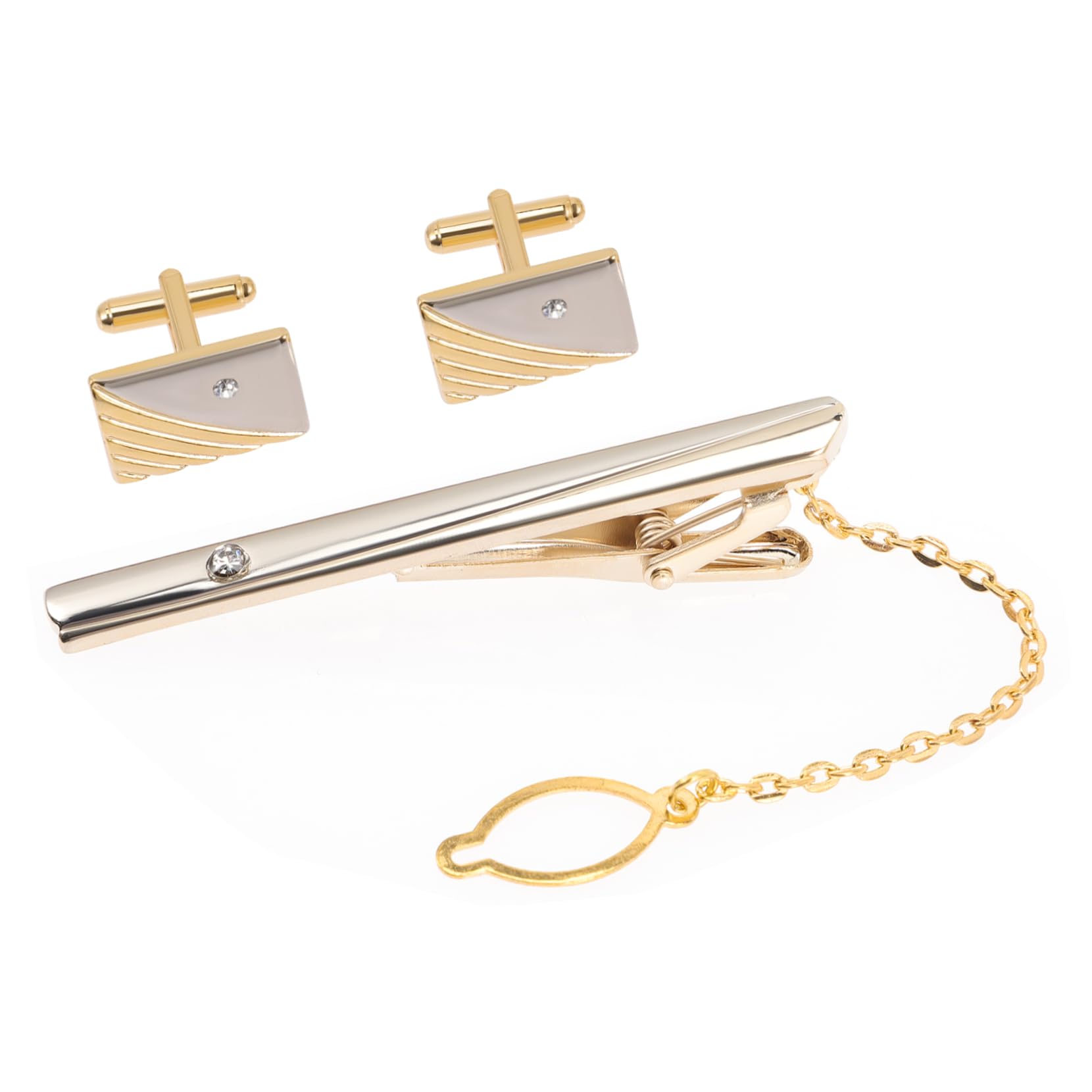 Manschettenknöpfe mit Krawattennadel Ansteckkrawatten für Männer Manschettenknöpfe für Papa männer schmuck men accessories Männer Manschettenknöpfe Krawattenklammer Golden