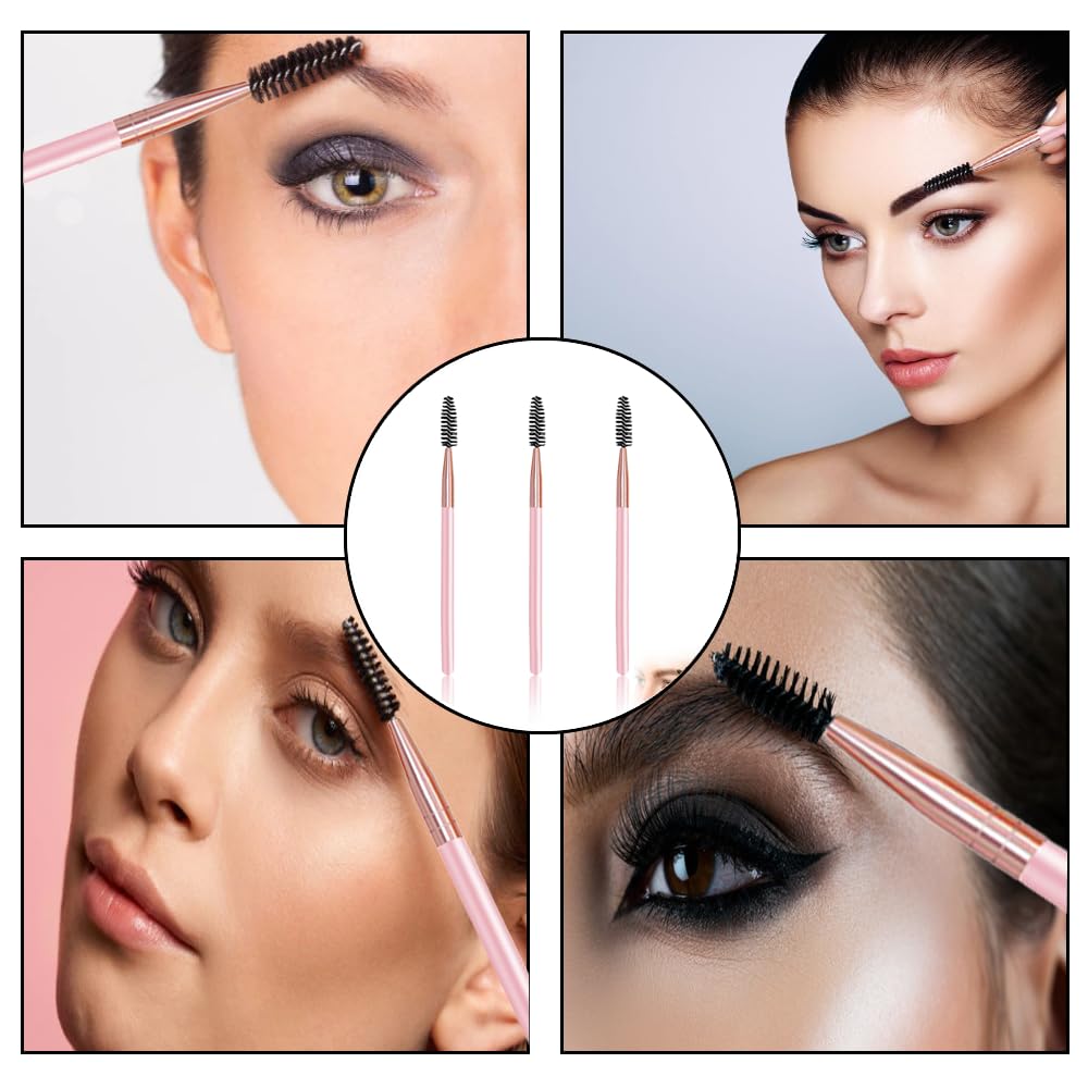 3 Pièces Brosse à Sourcils, Goupillon Cils, Pinceau Goupillon Applicateur de Mascara, Brosse à Sourcils, pour Façonner et Modeler les Sourcils