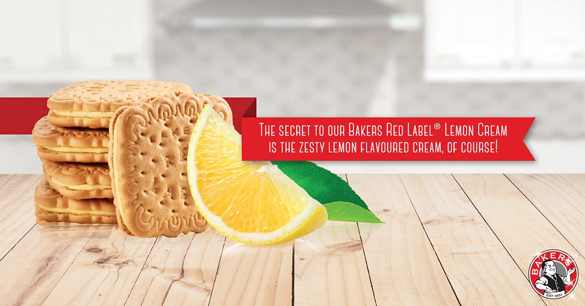 Bakers Red Label Lemon Creams Biscuits (200g) 12 Pack CASE