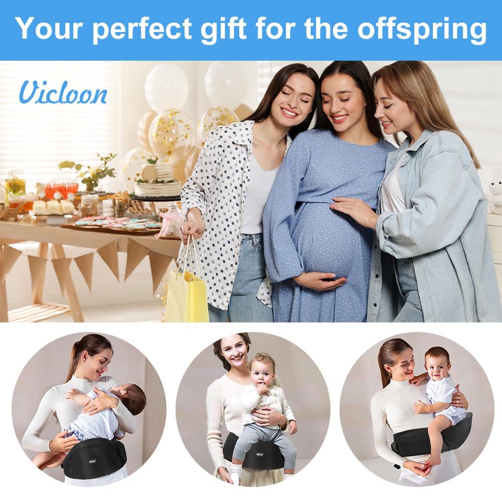 HOTUT Baby Carrier Ergonomico, Hipseat Marsupi Sicurezza Supporto, Porta Bambino Cintura Regolabile e Tasca, per Bambini da 0 a 15 kg