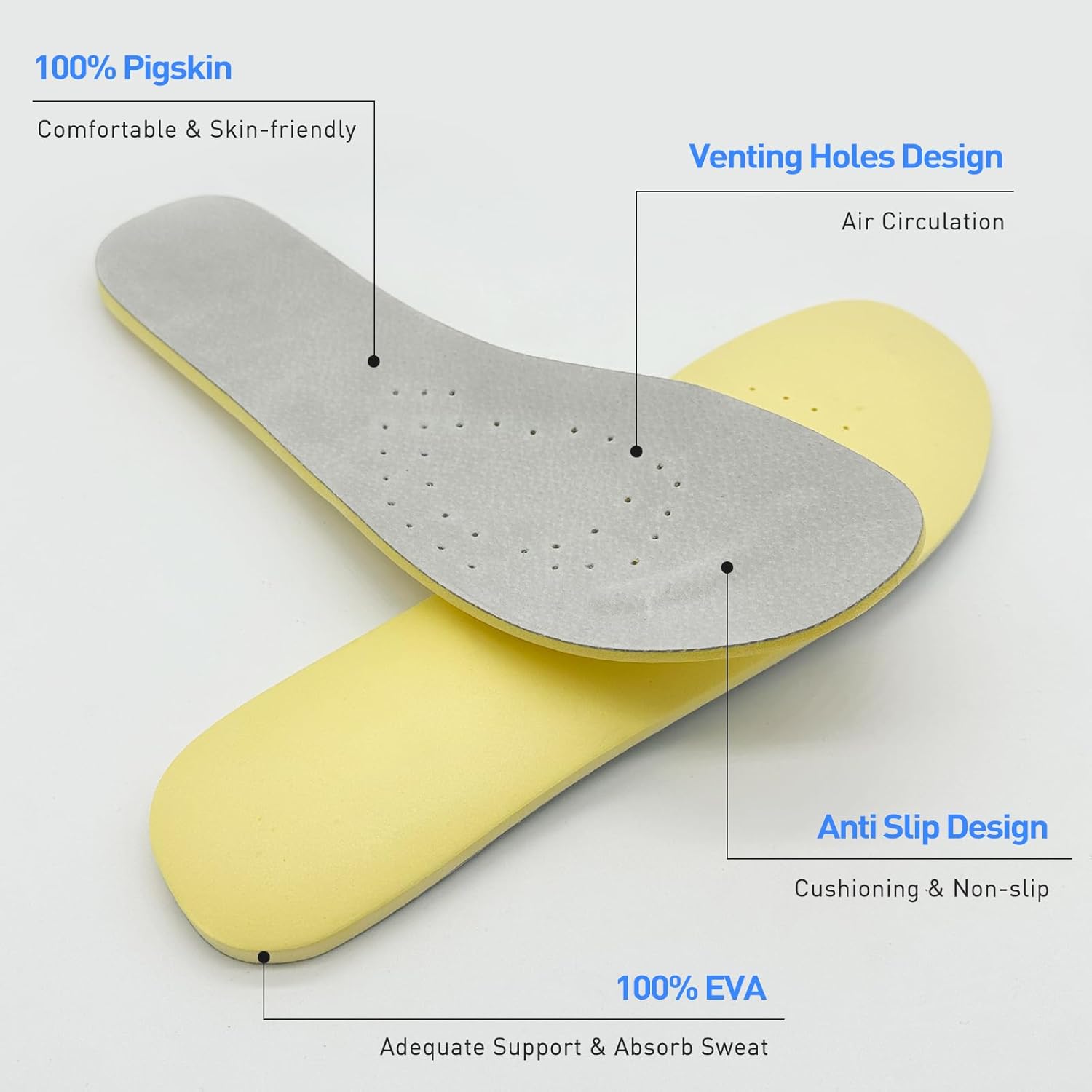 Shoe Insoles for Hey Dude Wally Shoes Replacement, Shoe Inserts for Men, Memory Foam Men Insoles, Providing Excellent Shock Absorption and Cushioning, Reducing Sweating and Odors(M10) - Image 3