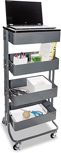 Vertiflex VF51025 Carrito de almacenamiento multiusoestación de trabajo de pie, 13.9 pulgadas de ancho x 11.75 pulgadas de profundidad x 18.5-39.5