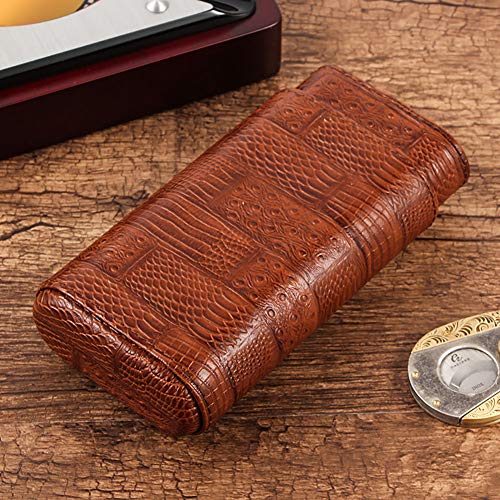 Galiner Cigar Case Humidor Genuine Leather Travel Cigars Box Removable Cedar Dividers For Max 60 Ring Cigars Gift Box(Brown) #TOP3