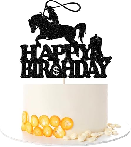 Decoración para tartas de vaquero: cumpleaños de niños occidentales con purpurina, fiesta temática de vaquero para hombres, baby shower, temática de