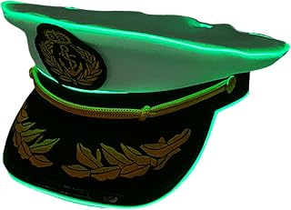 Captain Headwear Cosplay LED Illuminated Hat For Trendsetters And Party Lover Seeking Uniqueness Outdoor Event Caps
