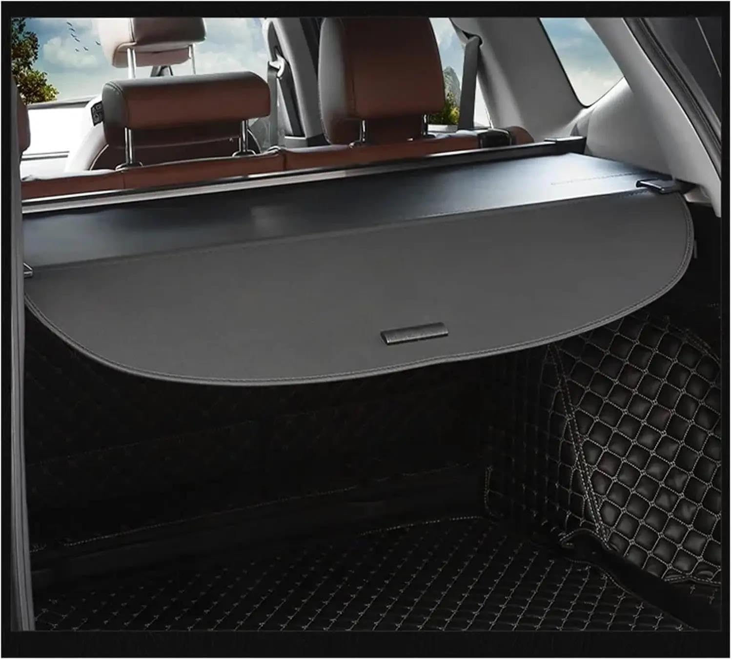For CR-V 2017-2022 Leather Cargo Cover Retractable Rear Luggage Partition Curtain Privacy Shield Interior Sturdy Boot Cover(Canvas)