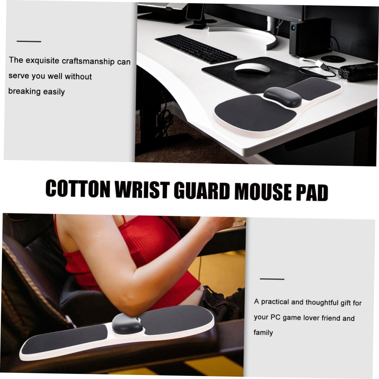 OSALADI Computer Hand Bracket Memory Foam Pad Desk Arm Support Frame Longevity Design
