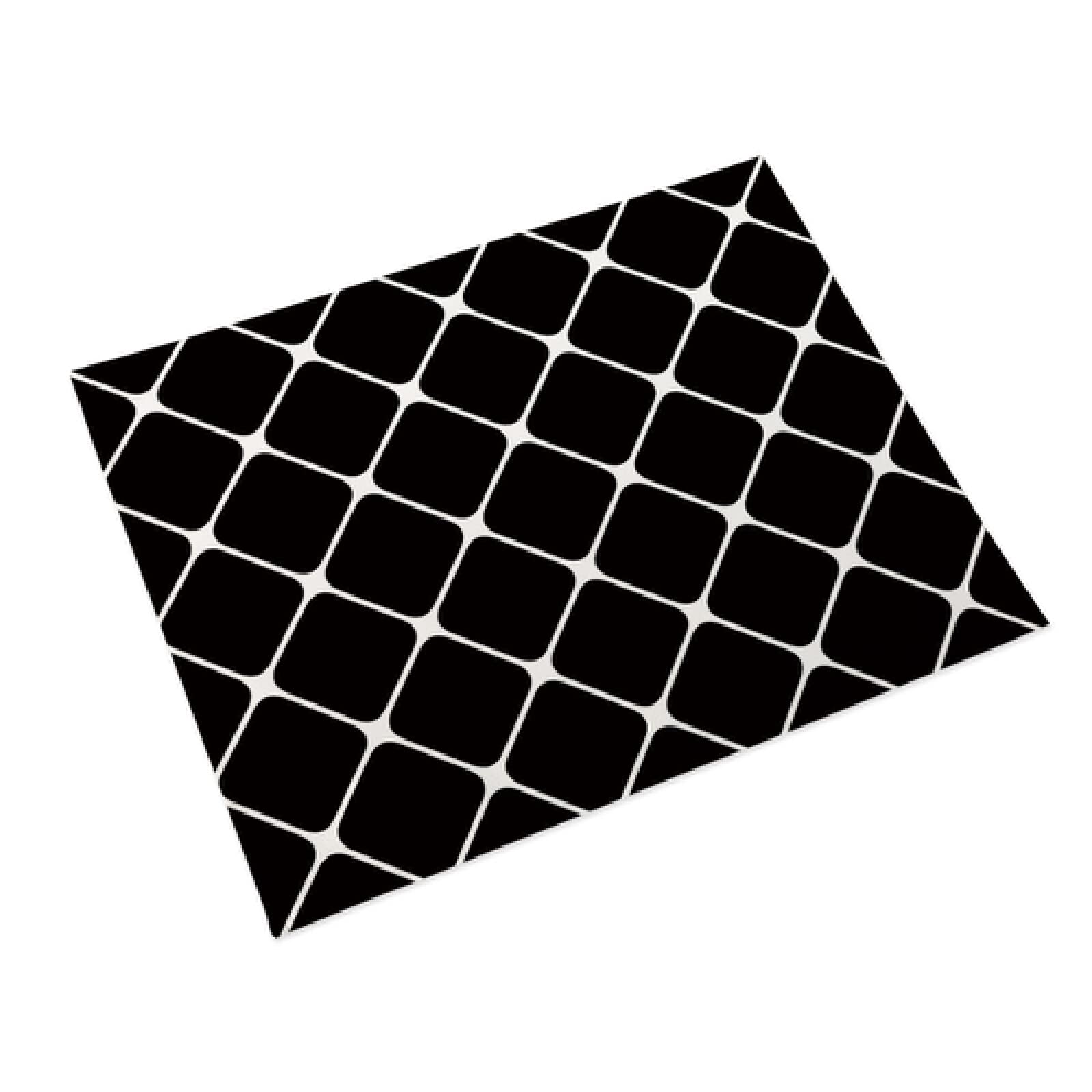 Manteles Individuales Rombo Negro Minimalista Salvamanteles Individuales Algodón Lino Lavable Individuales Mesa Resistente al Calor Bajoplatos Tapetes para Mesa Bajoplatos 30x45cm 6 Pcs