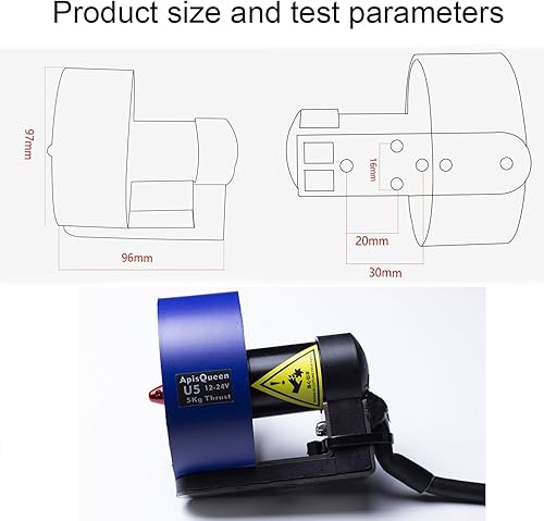 Miniatura 6 de Juego de propulsor submarino de 12  24 V, empuje total de 30.9 lbs (30.86 libras) motor sin escobillas impermeable con RC y 100A ESC y recepción de