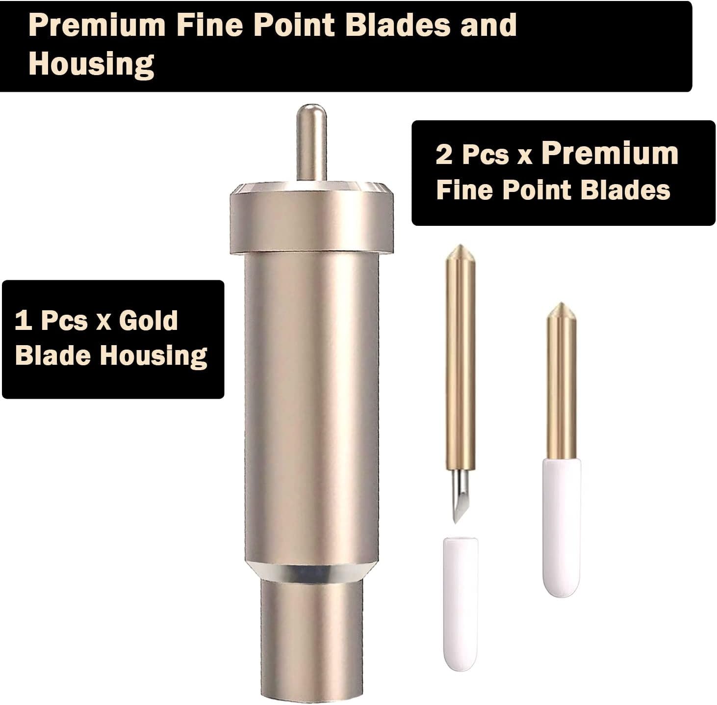 Premium Fine Point Blade with Housing for Cricut Maker, Premium Fine Point Cut Housing with Fine Point Blade Compatible with Cricut Explore Air2/ Air3/ Cricut Maker/Maker 3 (2 Blades Included)