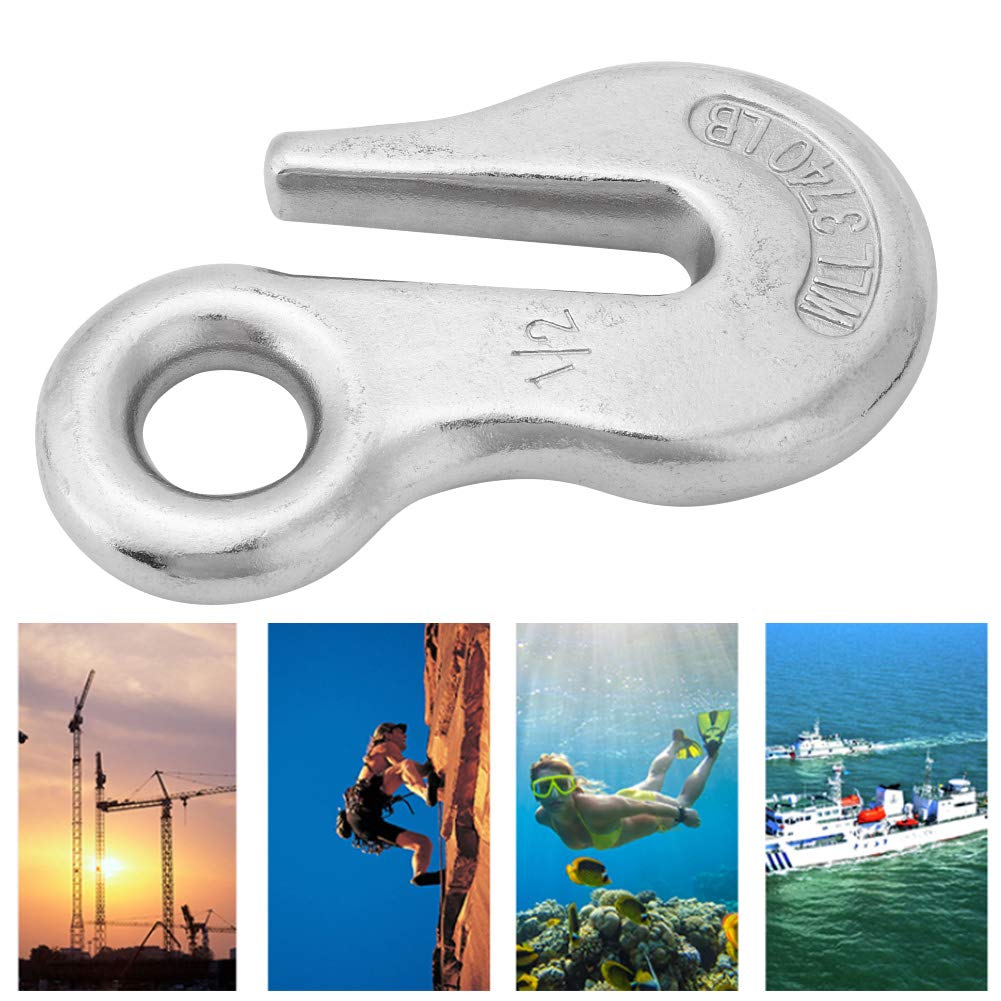 Tomotato Stainless Steel Eye Lifting Cargoes Snap Hooks Marine Boat Hook for Lifting Rowing Boat Kayak Accessory (1/2?)