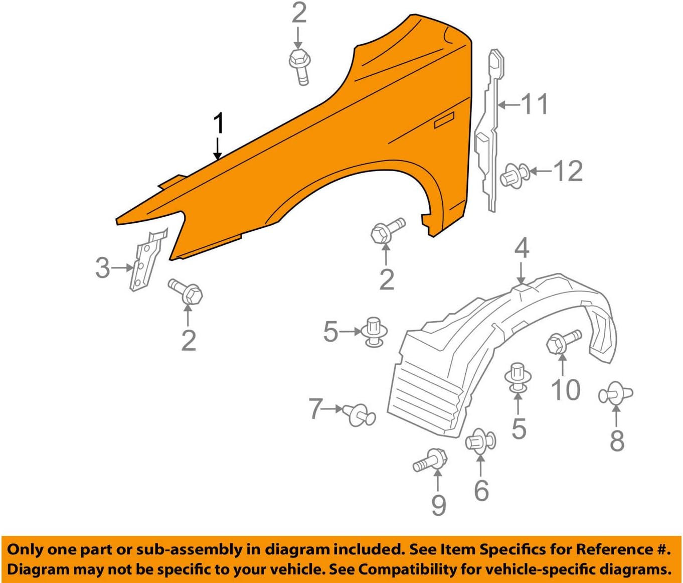 Mitsubishi OEM 0811 LancerFront Fender Quarter Panel