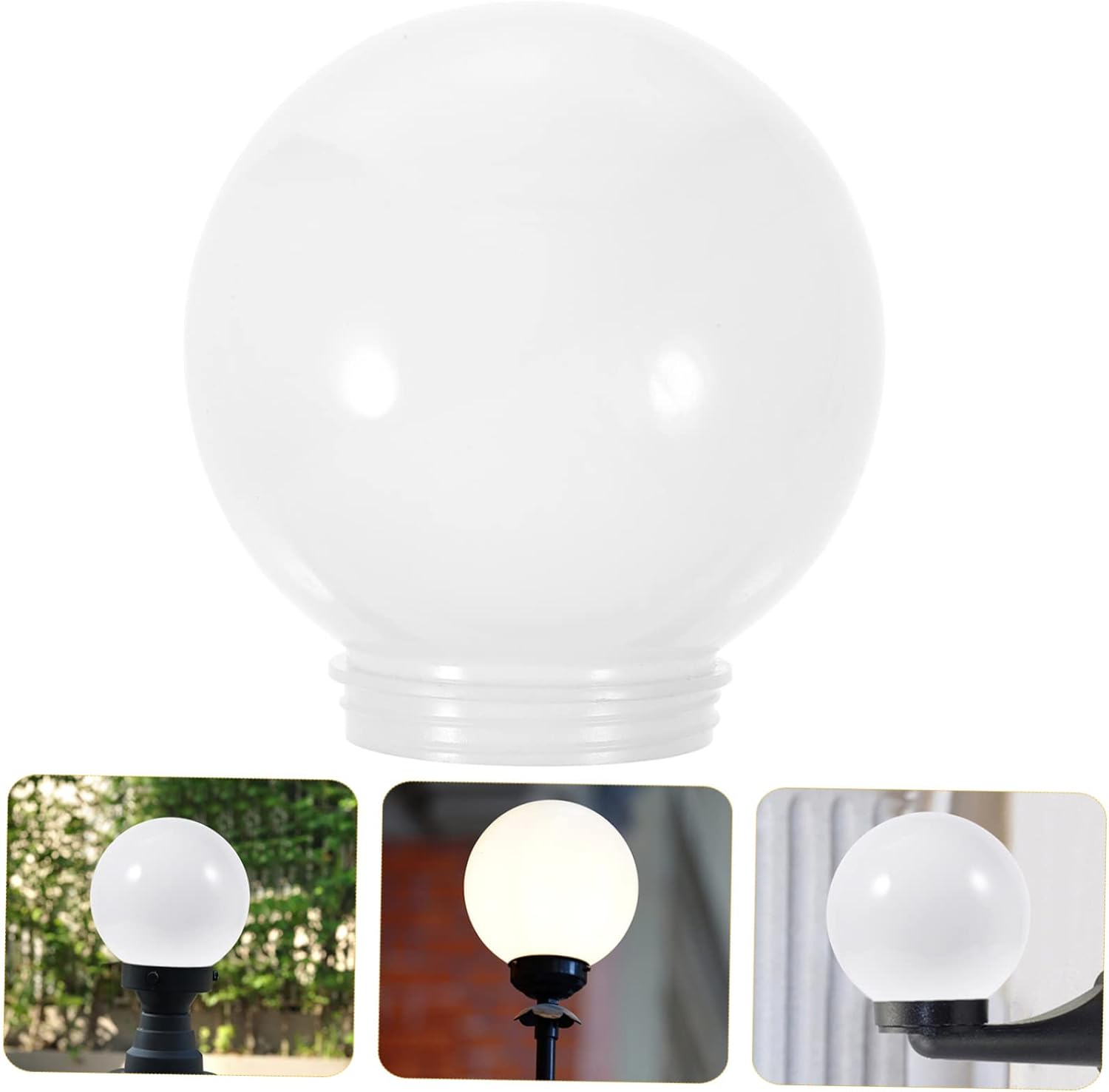 MAGICLULU Acrylic Outdoor Globe Lampshade Replacement for Wall Lamp Waterproof Light Cover 12-inch Round Light Fixture Shade for Garden Patio and Pathway