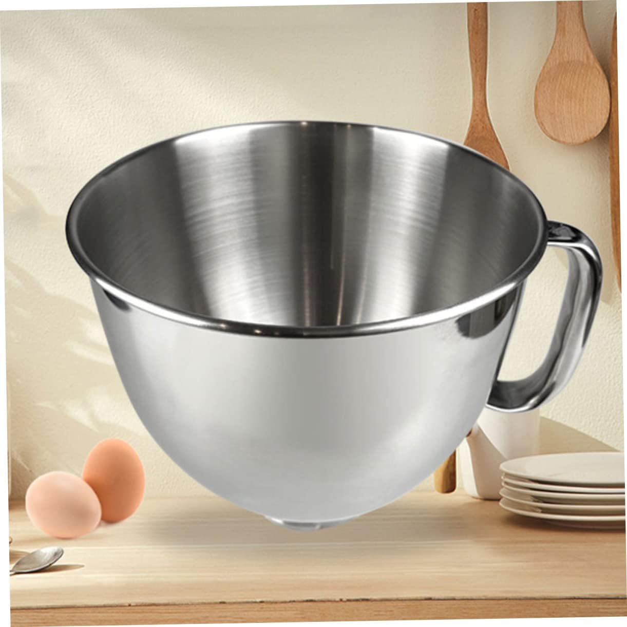 Cabilock Sturdy Stainless Steel Mixing Bowl Compatible Kitchen Mixer Accessory for Baking Marinating Whisking