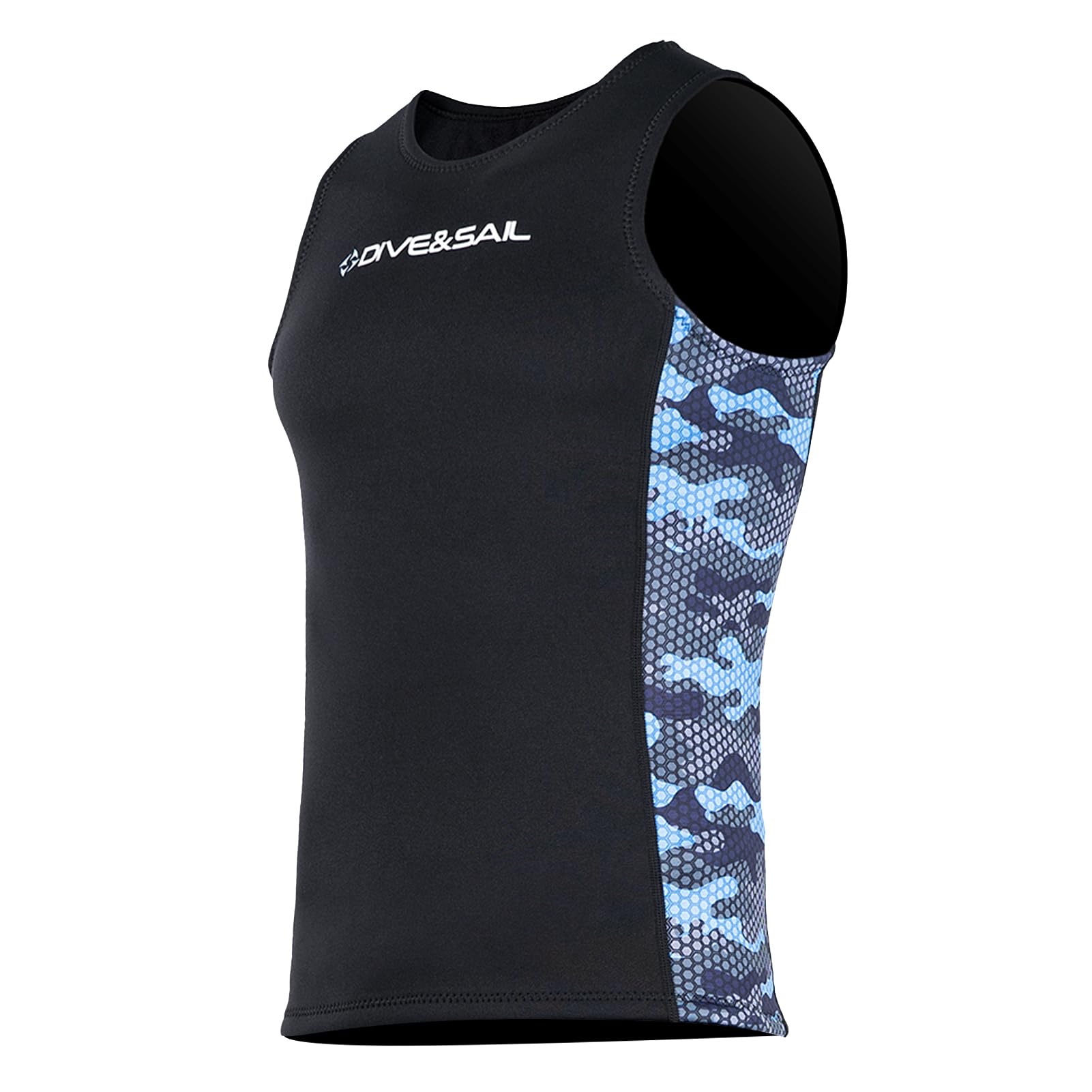 Herren-Neoprenanzug-Weste, 2 mm Neopren, ärmelloses Oberteil zum Tauchen, Kanufahren, Schwimmen mit Nylon, 10 % Material zum Surfen