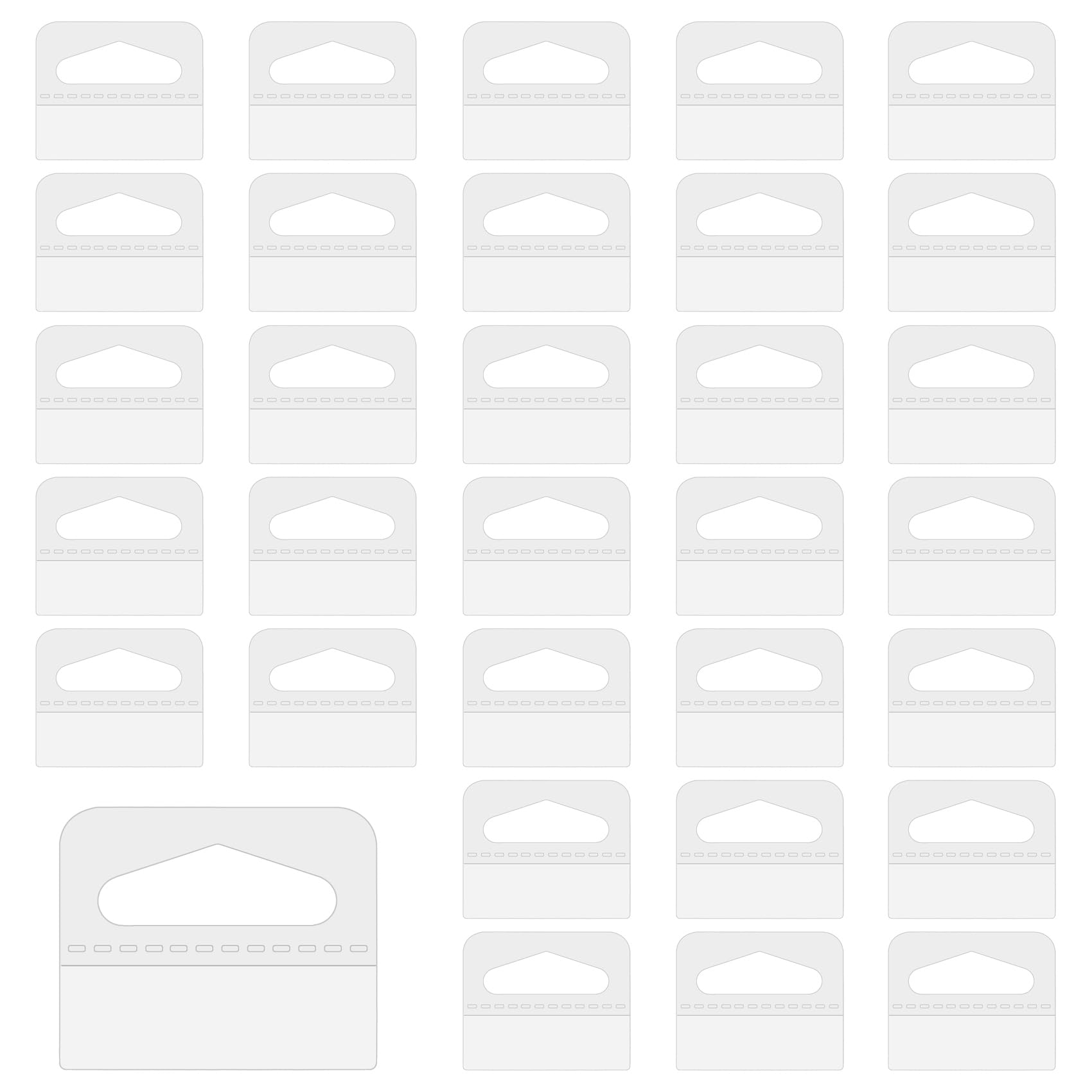 YUEBOSUL 200 PCS Clear Sticky Hang Tabs, Plastic Sticky Hanging Tabs for Store Displays Retail Displays (Medium Triangle Hole)