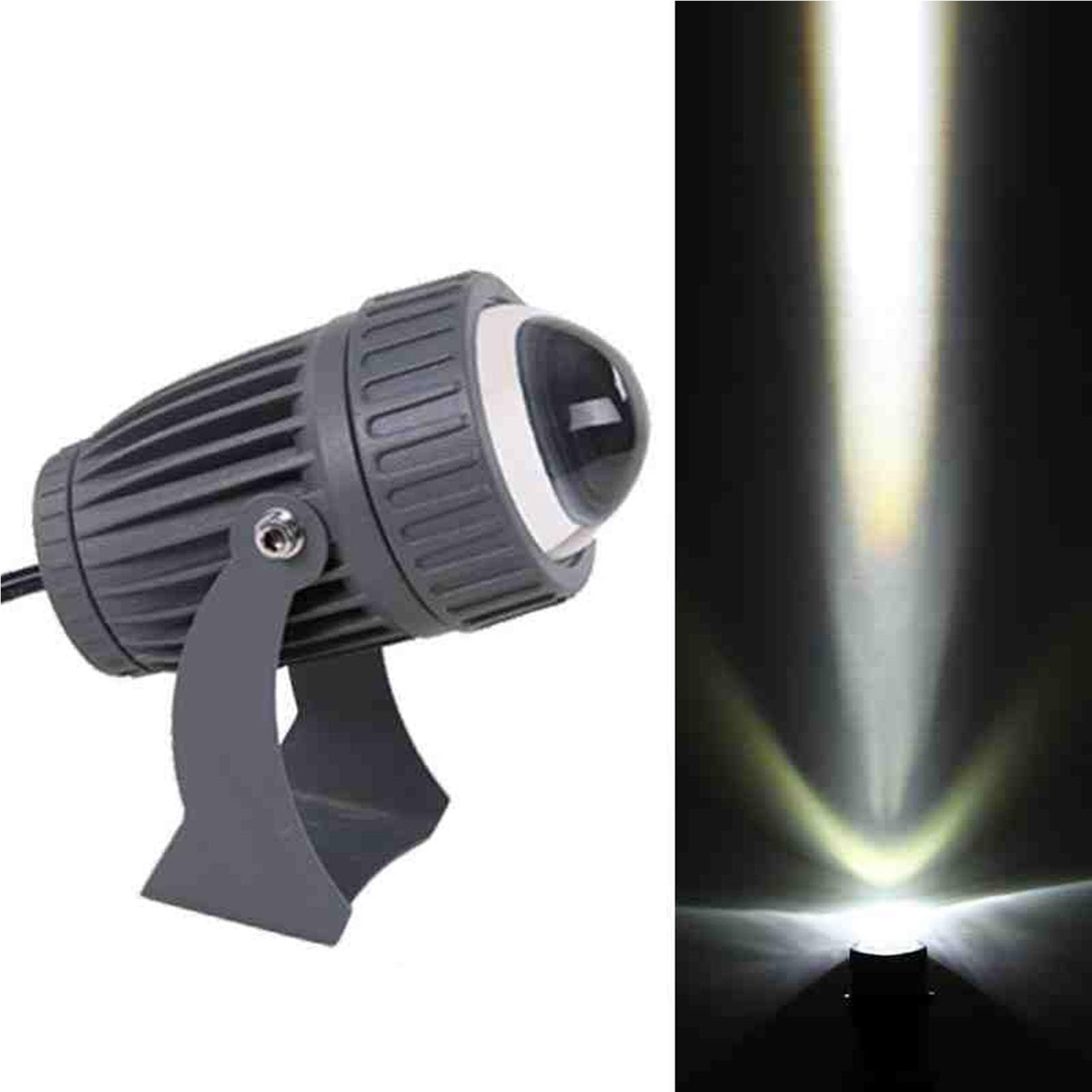 Proyectores LED - Focos para Exterior, Foco De Haz Estrecho De 10W, Foco De Luz LED Resistente Al Agua IP65, Foco LED Ajustable De Larga Distancia, para Exteriores De Edificios, Bodas(White)