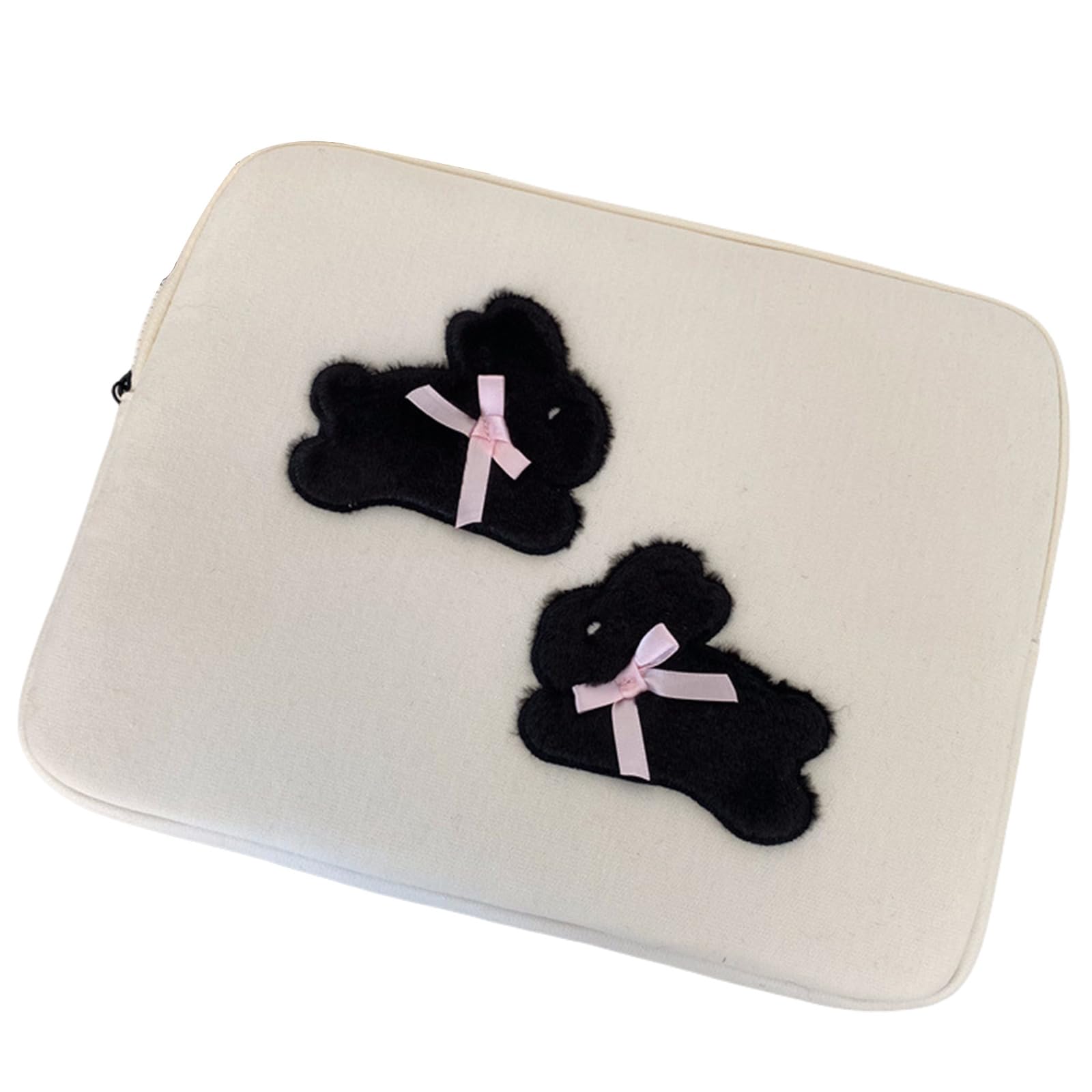 Kalttoy Trendy Laptop Storage Bag for Daily Use Bowknot Rabbits Notebook Computer Sleeve Students Tablets Protective Case Stylish Accessory