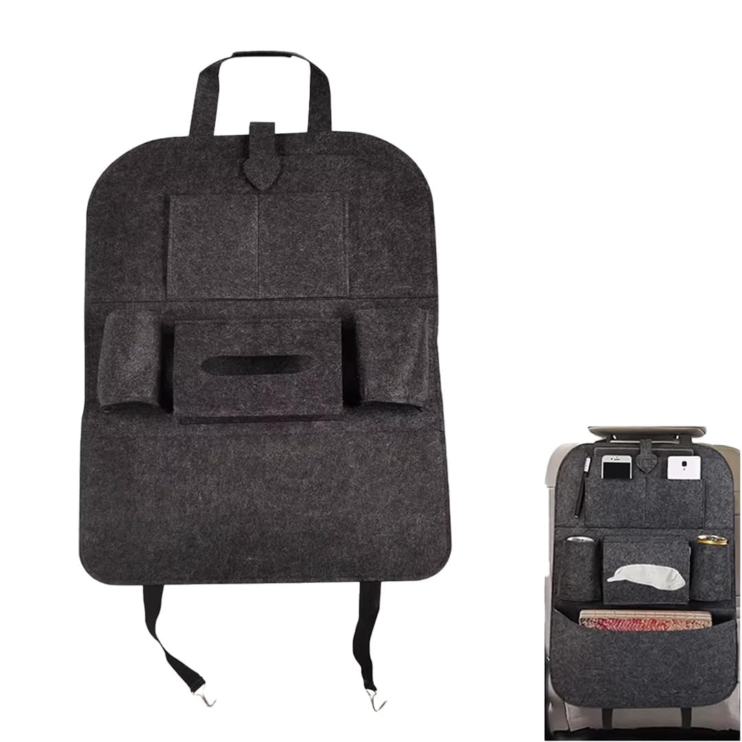 Pocket Car Seat Back Organizer, Multi Pocket Rear Storage with Mobile, Pen, Bottles, Tissue Box, Books, Lunch Box Holder, Back Seat Organizer Hanger for All Cars - 1pc, MultiColor-image-42