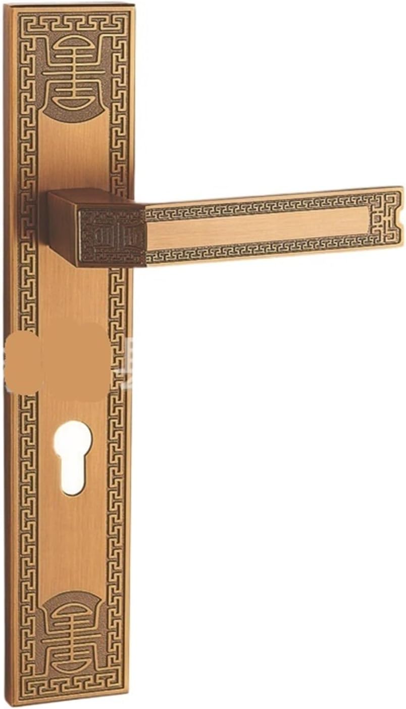 Full zinc Alloy European Bronze Color 300 Long Panel Double Tongue 85 Bearing Silent Indoor Door Outdoor Door Lock(YM89 X51 Yellow Bronze 300MM)