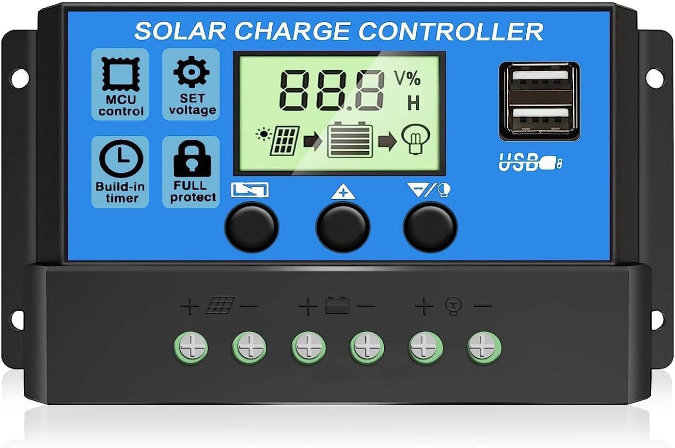 OOYCYOO Solar Charge Controller with Dimensions