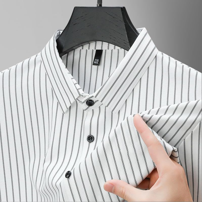Chemise à manches longues homme tendance à rayures verticales décontractée - 6