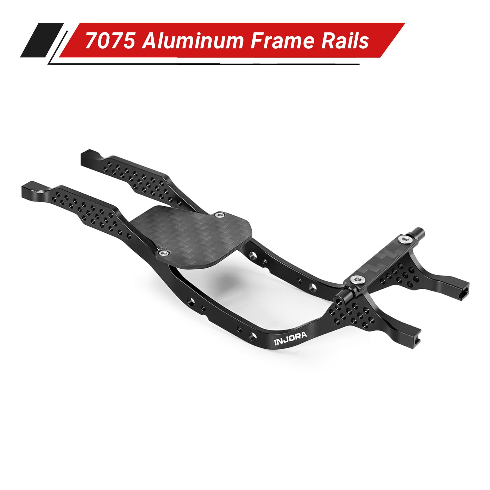 INJORA LCG Aluminum Chassis Kit with POM Rock Sliders for 1/30 Axial SCX30 Bronco, JLU, K10 Upgrade - 4