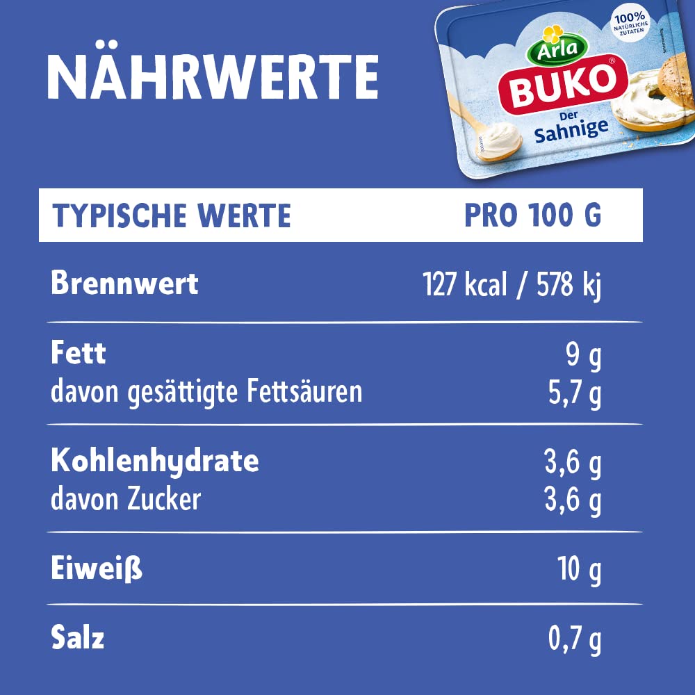 Arla Buko Der Sahnige Frischkäse | 10x 200g | 100% natürliche Zutaten | Ohne Konservierungsstoffe, Verdickungsmittel und Geschmacksverstärker