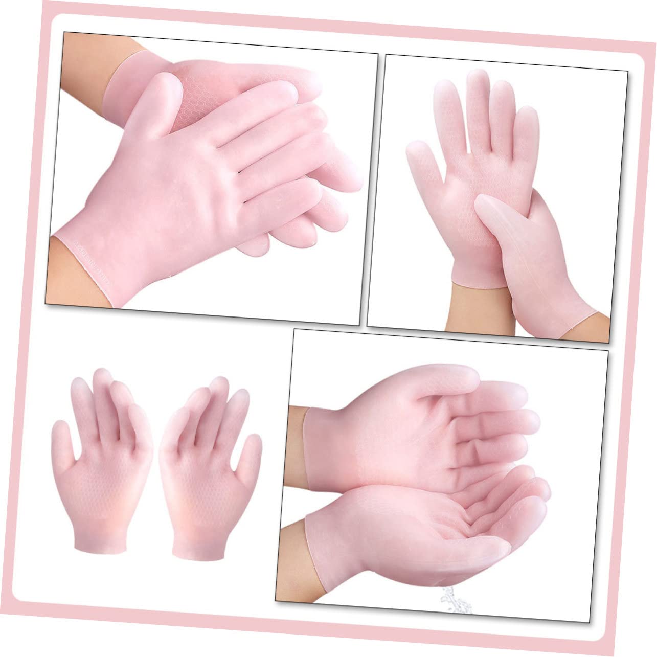 HAPINARY Moisturizing Gloves for Dry Hands Cracked Hand Care Hand Covers Pink Glove