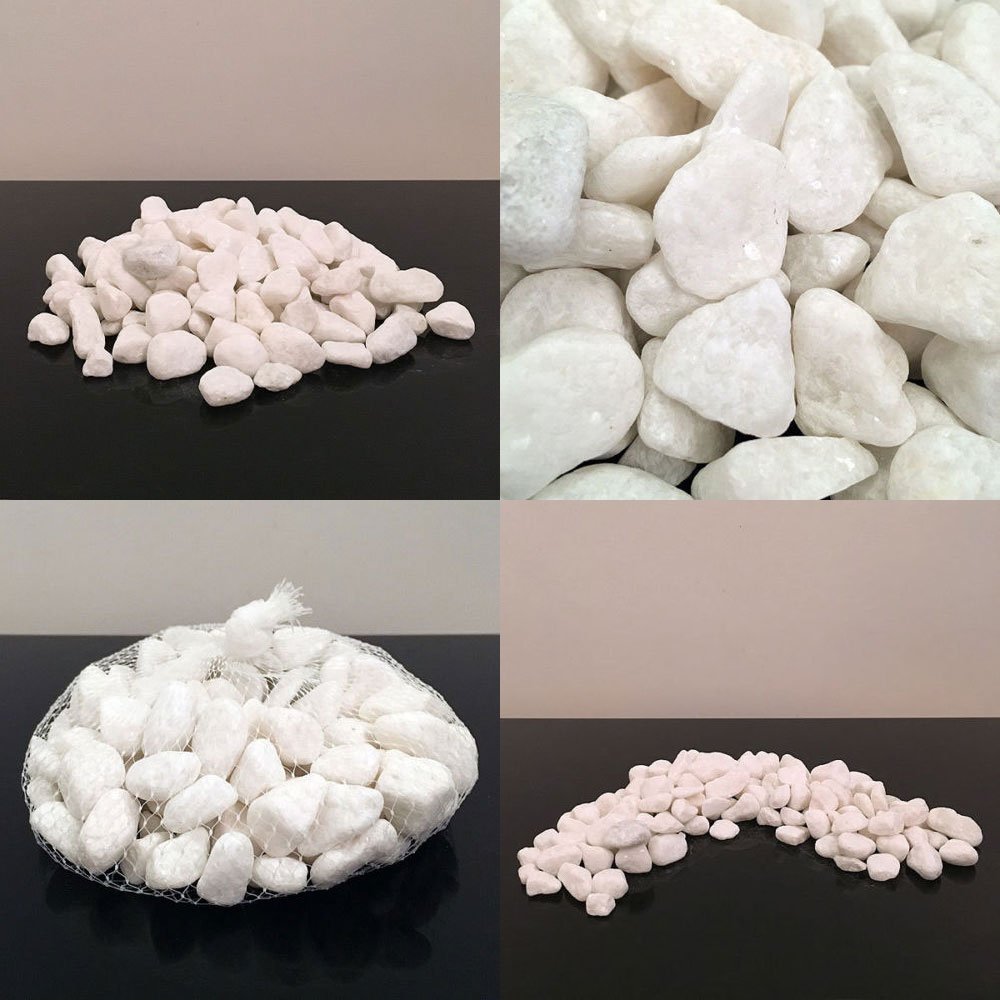 1Buy UK 4kg New White Natural Decorative Stones Pebbles Table Decoration Pot Vase Garden Weddings Rocks Aquarium