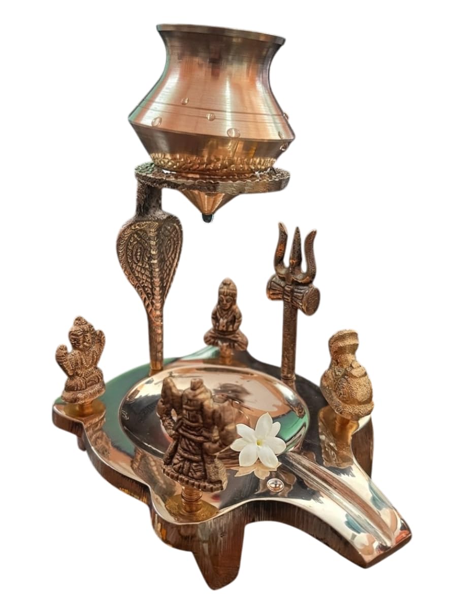 ANI DIVINE Shiv Parivar Idol Heavy Brass Murti of Parvati, Ganesh, Kartikeya & Nandi Maharaj Ji Statue for Home Puja, Mahashivratri, Saawan-image-38