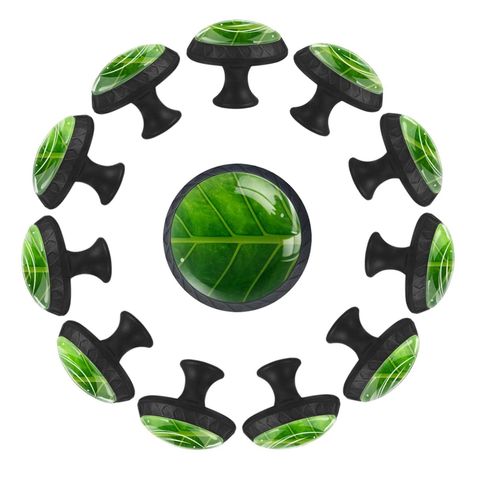 Boutons de tiroir ronds feuille verte commode chambre bébé lot de 12 poignées