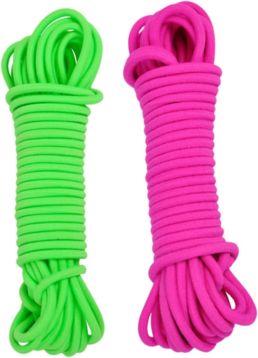 Toyvian Kids Jump Rope Set 2pcs Elastic Skipping Ropes for Outdoor Fun Lightweight and Sturdy Rubber Bands for Children and Adults for Fitness and Play