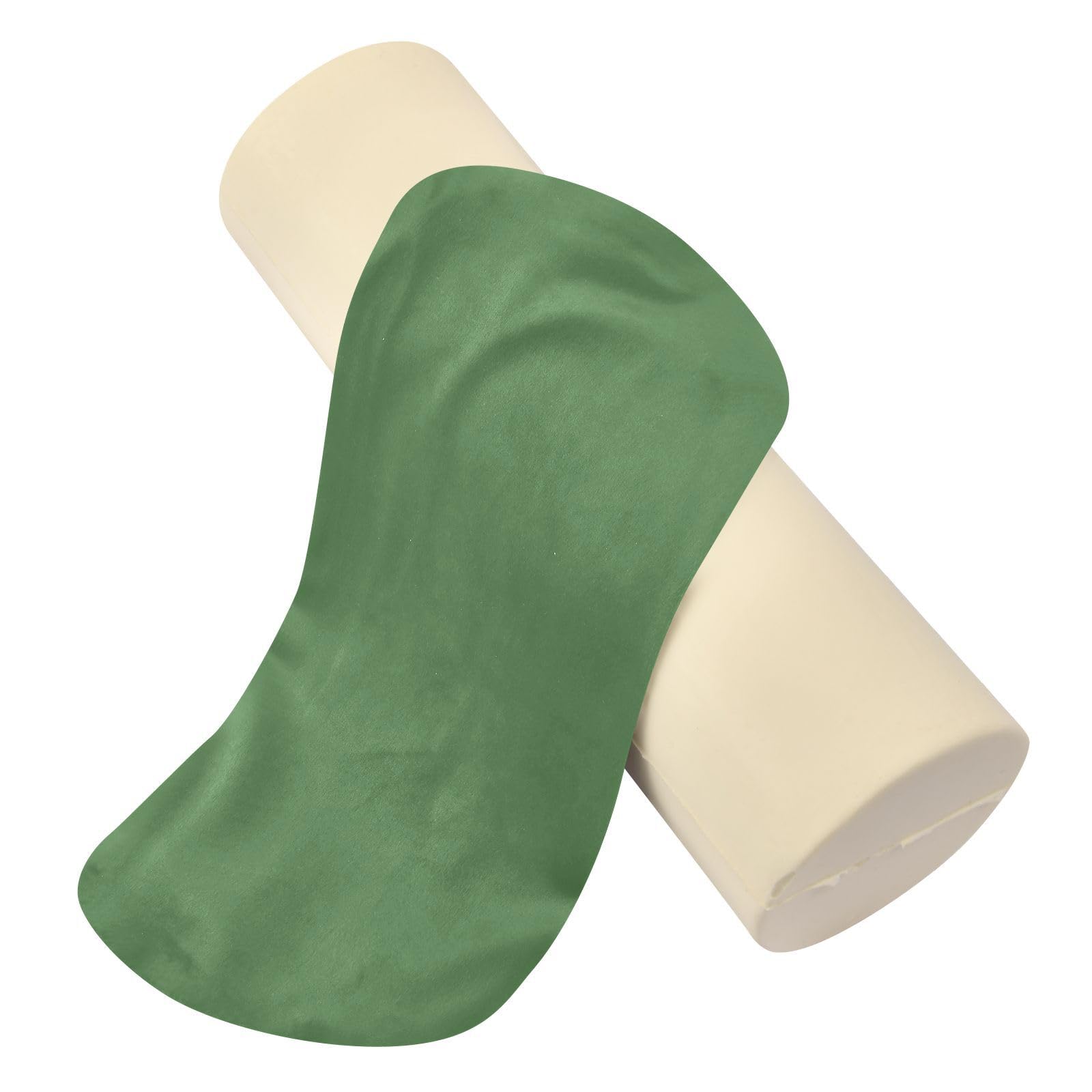 Grass Green Neck Pillow Cervical Neck Roll Pillow with Removable Washable Cover Memory Foam Neck Pillows for Sleeping Support Cylinder Pillows for Bed Legs Knees Back 5.5 x 17 inches