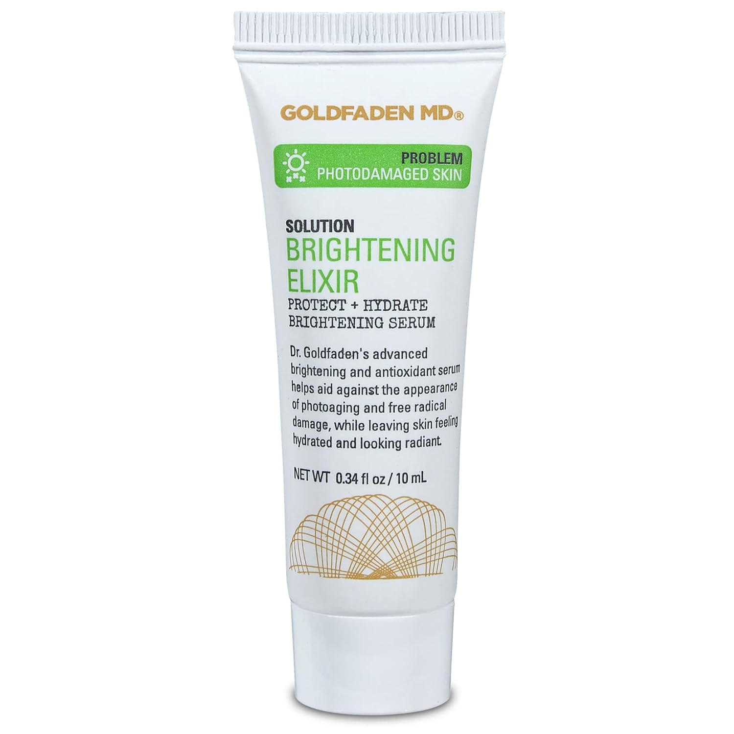 Goldfaden MD Brightening Elixir | Serum w/Vitamin C, Ferulic Acid, Vitamin B & Vitamin E Helps Aid Against Appearance of Photoaging | Leaves Skin Feeling Hydrated & Looking Radiant TRIAL .34 Fl Oz