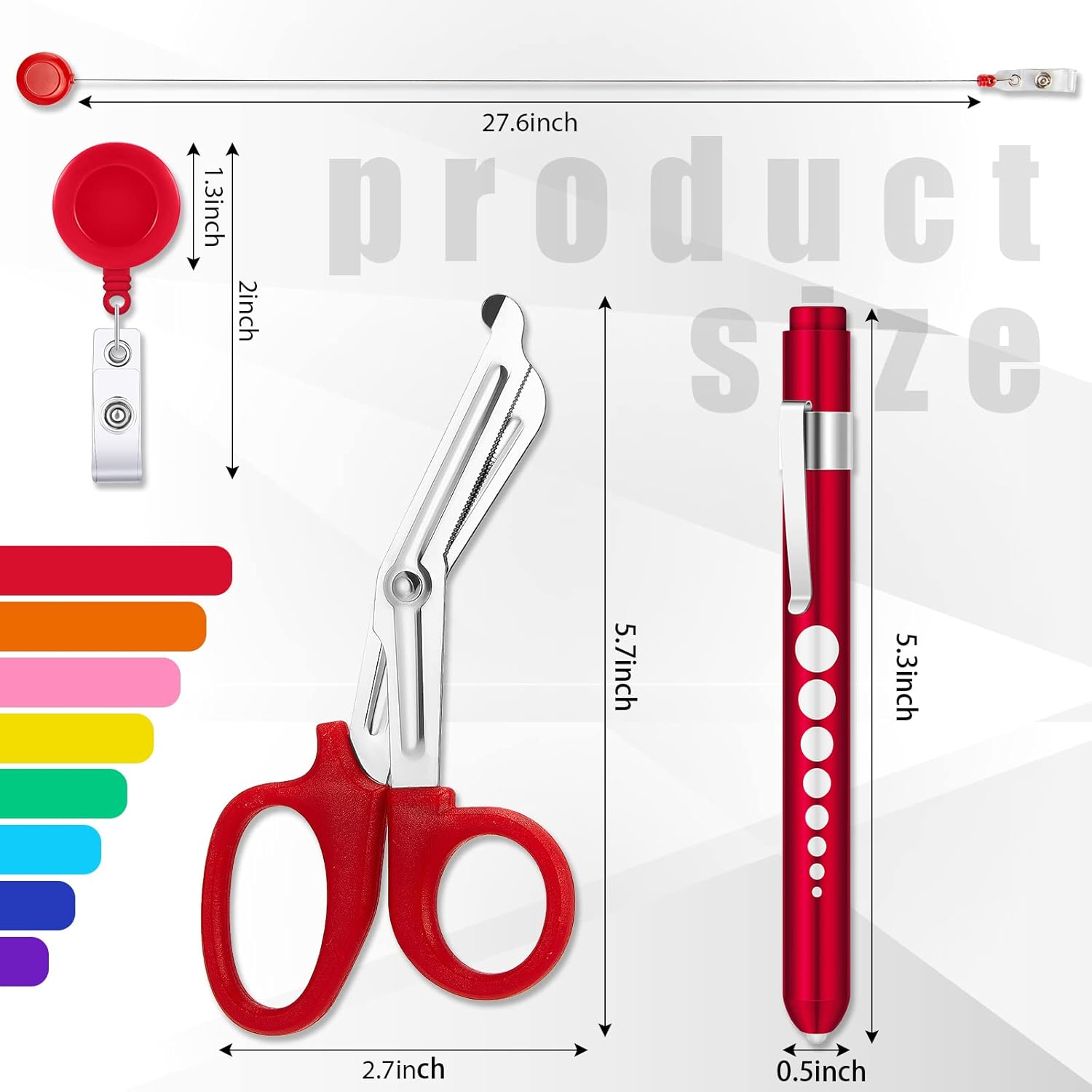 Jecery 72 Pcs Nurse Gift Set with Trauma Shears Pen Lights Badge Reels, Bandage Scissors LED Penlight Nurses Week Gifts Bulk 2026 for RN CNA Medical Assistant Student First Aid (Assorted Colors)