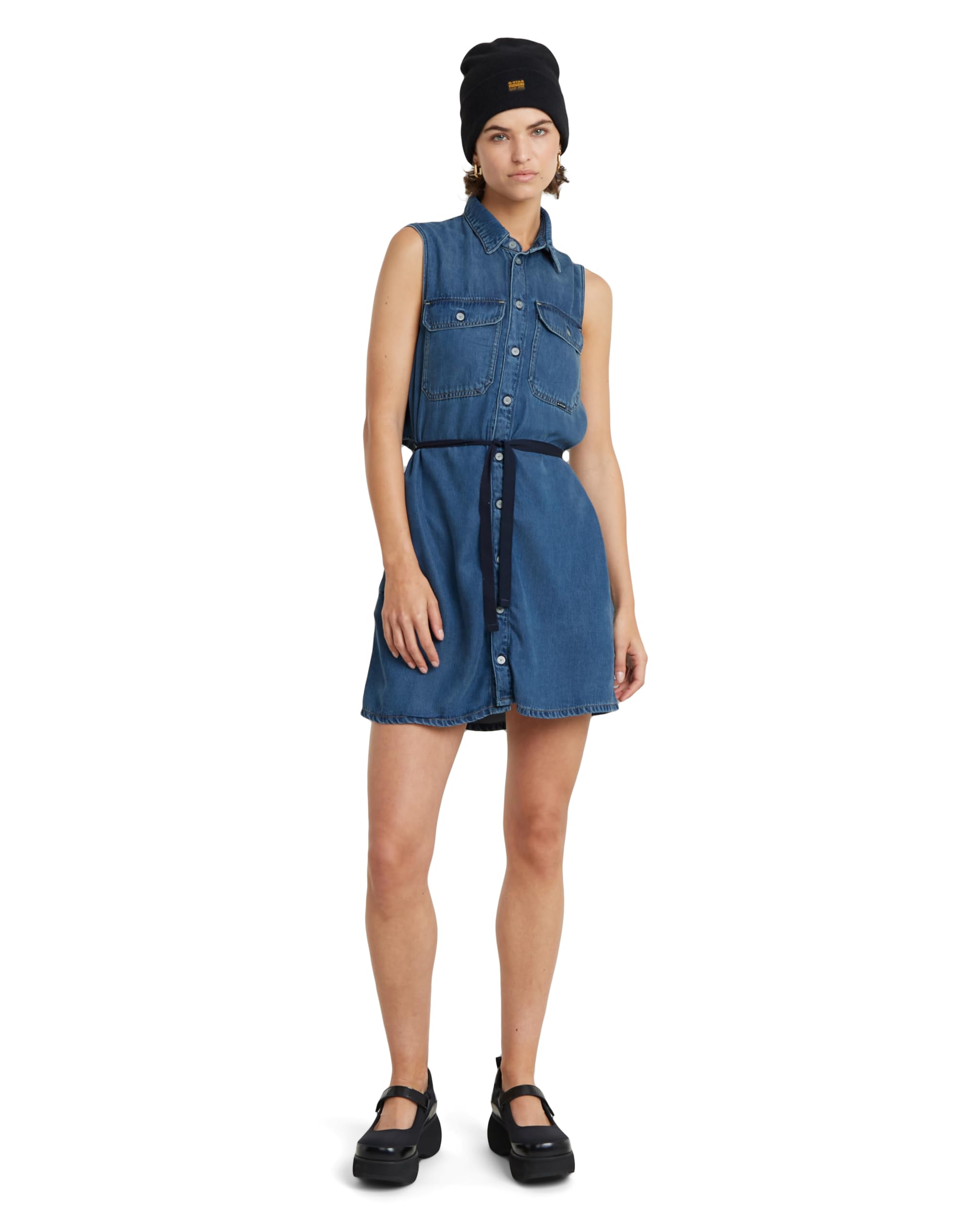G-Star RAW Miękka sukienka cargo wmn, Niebieski (Faded Whirlpool D24872-d548-g645), S
